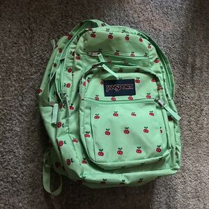 Jansport Mint Green w Cherries Backpack